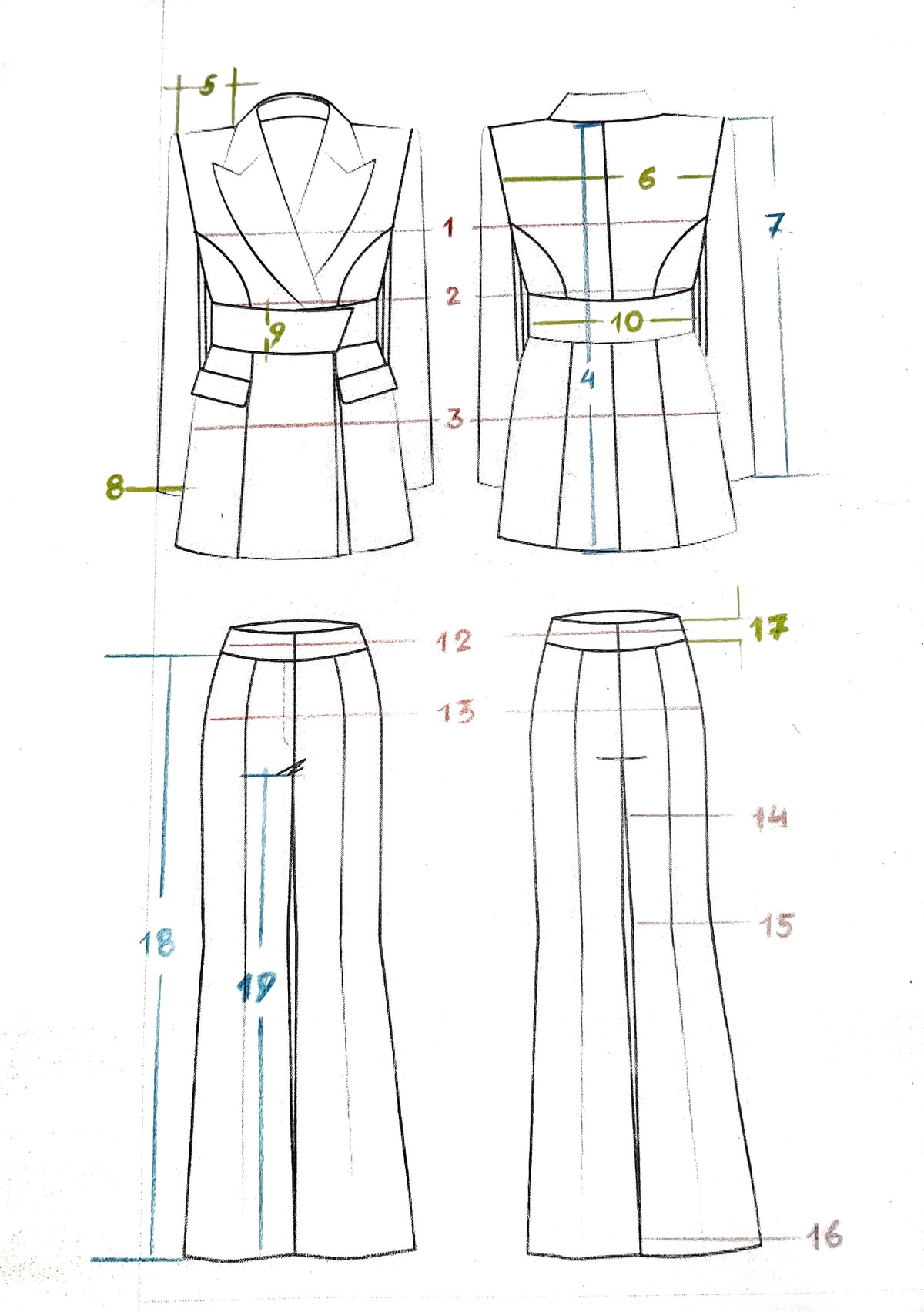 2-Piece Formal Pantsuit With Deep V Jacket