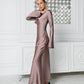 Satin Long Sleeve Maxi Dress