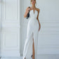 Strapless V-neck Maxi Dress