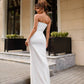 Strapless V-neck Maxi Dress