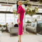 Backless Puff Sleeve Midi Dress