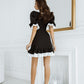 Black Collared Short Sleeve Mini Dress