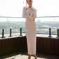 Cut-Out Neck Midi Dress