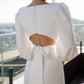 Backless Puff Sleeve Midi Dress