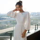 Backless Puff Sleeve Midi Dress