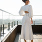 Backless Puff Sleeve Midi Dress