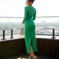 Cut-Out Neck Midi Dress