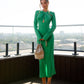 Cut-Out Neck Midi Dress