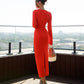 Cut-Out Neck Midi Dress
