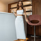 Sleeveless Top & Midi Skirt 2-Piece Set