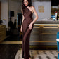 Monica Halter Neck Satin Maxi Dress