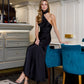 Monica Halter Neck Satin Maxi Dress