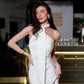 Monica Halter Neck Satin Maxi Dress
