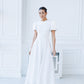 Alexa Round Neck Puff-Sleeve Midi Dress