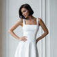 Square Neck Backless Midi Dress