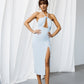 Cut-Out Halter Midi Dress