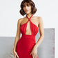 Cut-Out Halter Midi Dress