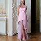 Strapless Back Scarf Overskirt Maxi Dress