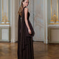 Strapless Back Scarf Overskirt Maxi Dress