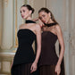 Strapless Back Scarf Overskirt Maxi Dress