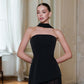 Strapless Back Scarf Overskirt Maxi Dress