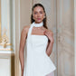 Strapless Back Scarf Overskirt Maxi Dress