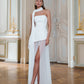 Strapless Back Scarf Overskirt Maxi Dress