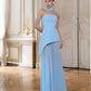 Strapless Back Scarf Overskirt Maxi Dress