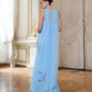 Strapless Back Scarf Overskirt Maxi Dress