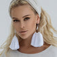 Silk Thread Jewelry Alloy Earrings With Rings And Tassel Pendants