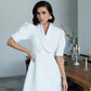Collared Puff-Sleeve Mini Dress