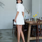 Collared Puff-Sleeve Mini Dress
