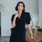 Collared Puff-Sleeve Mini Dress