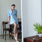 Collared Puff-Sleeve Mini Dress