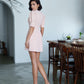 Collared Puff-Sleeve Mini Dress