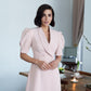 Collared Puff-Sleeve Mini Dress