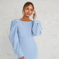 Backless Puff Sleeve Mini Dress