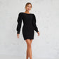 Backless Puff Sleeve Mini Dress