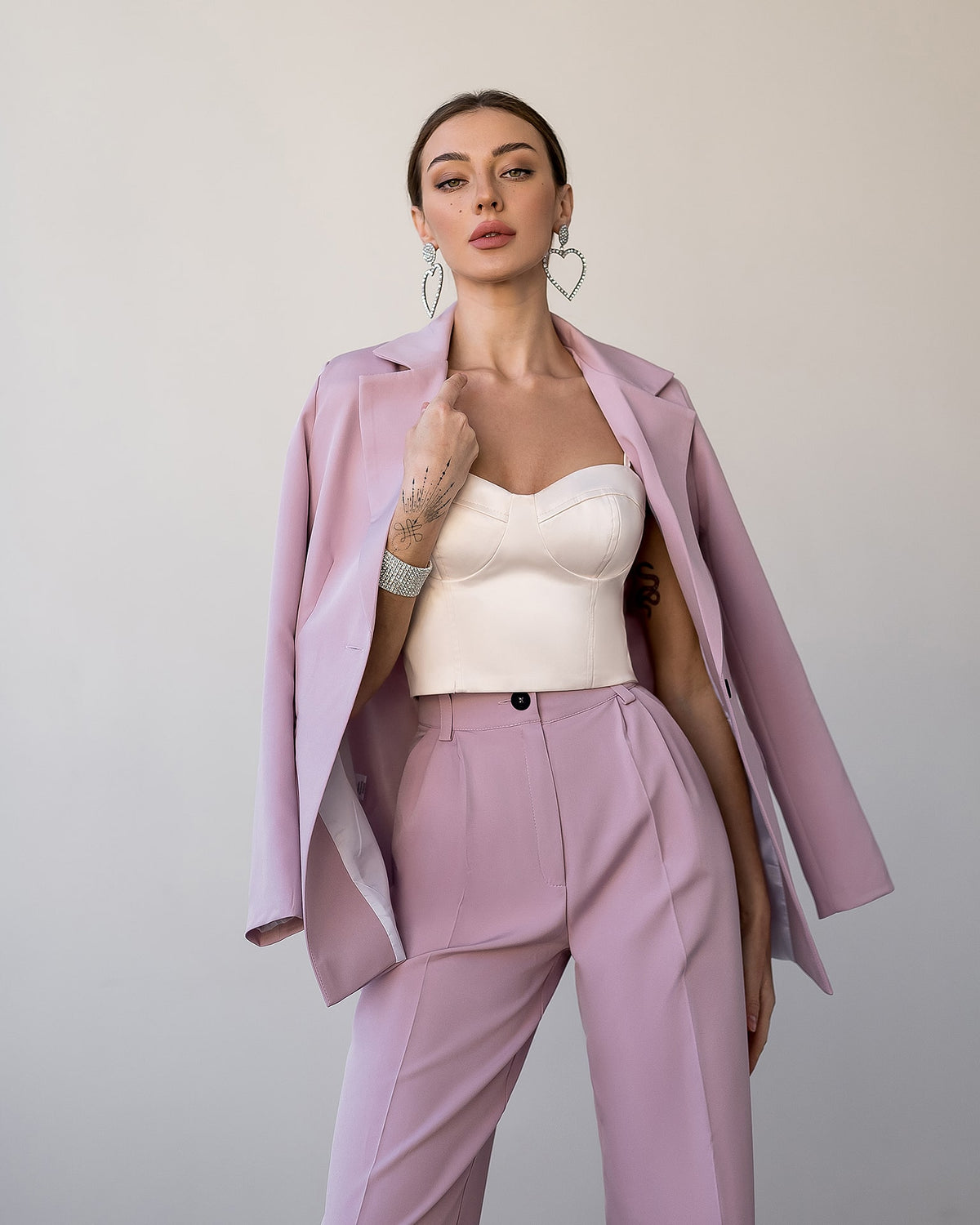 Belted Wide-Leg Suit 2-Piece