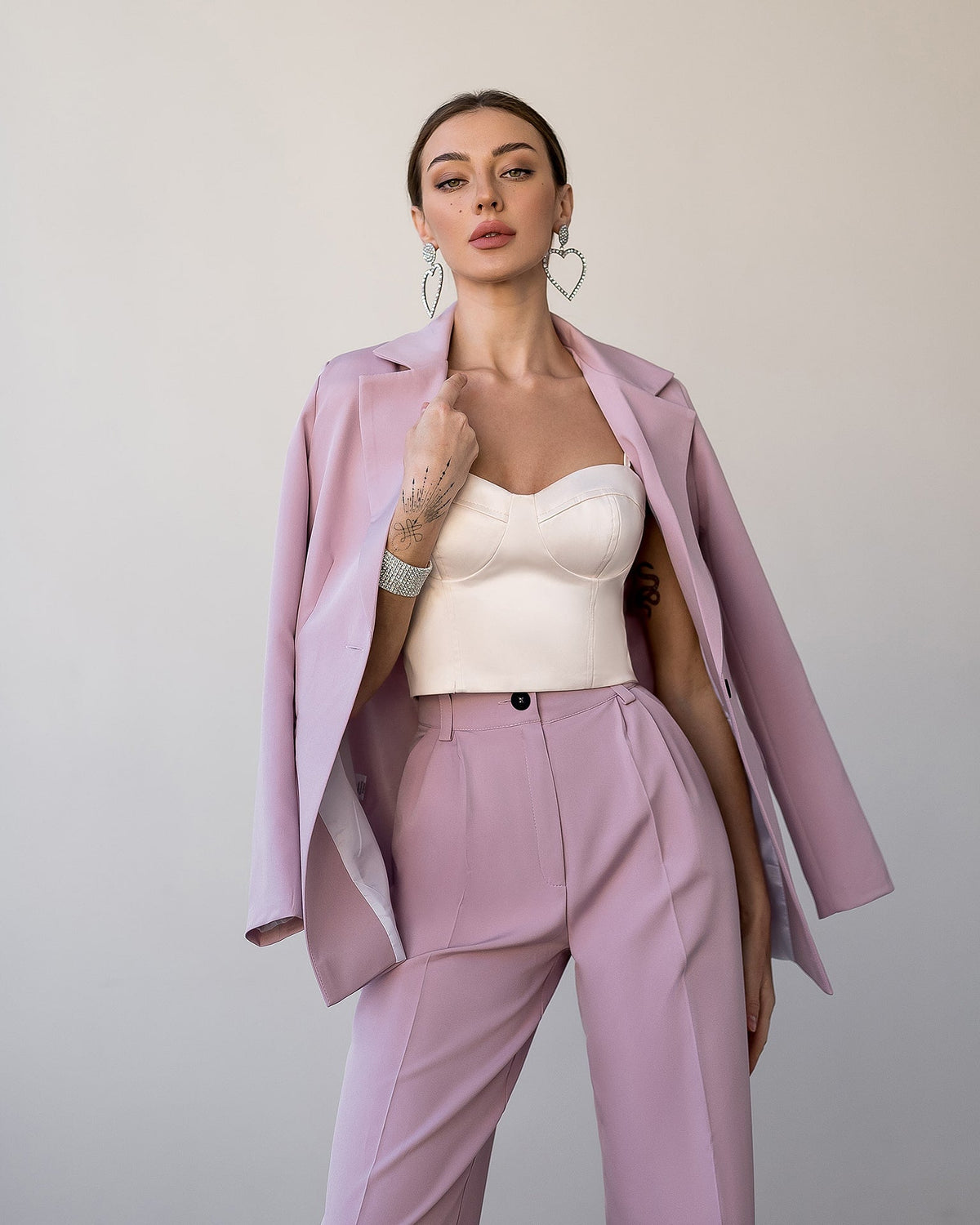 Belted Wide-Leg Suit 2-Piece