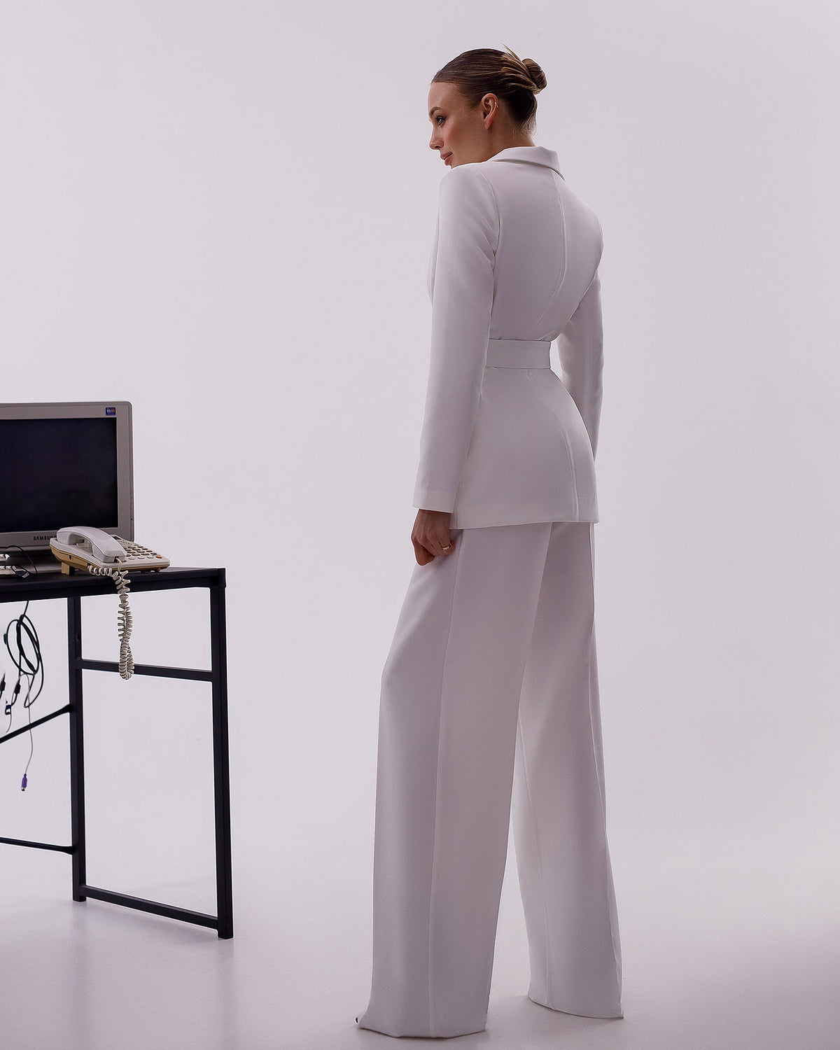 Belted Wide-Leg Suit 2-Piece