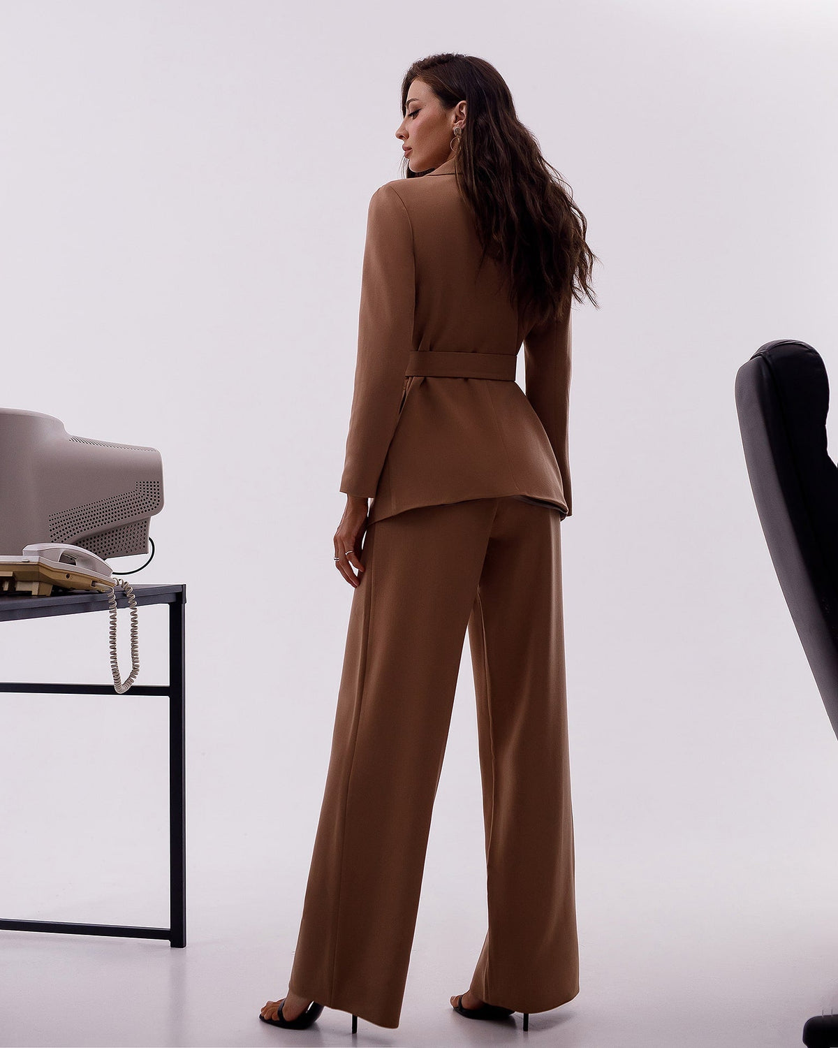 Belted Wide-Leg Suit 2-Piece