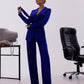 Belted Wide-Leg Suit 2-Piece