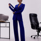 Belted Wide-Leg Suit 2-Piece