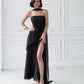Strapless Back Scarf Overskirt Maxi Dress