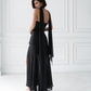 Strapless Back Scarf Overskirt Maxi Dress
