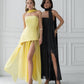 Strapless Back Scarf Overskirt Maxi Dress