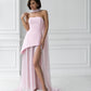 Strapless Back Scarf Overskirt Maxi Dress