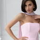 Strapless Back Scarf Overskirt Maxi Dress