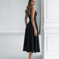 Square Neck Backless Midi Dress
